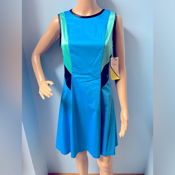 Prabal Gurung for target turquoise teal geometric dress size 6 - Picture 2 of 8